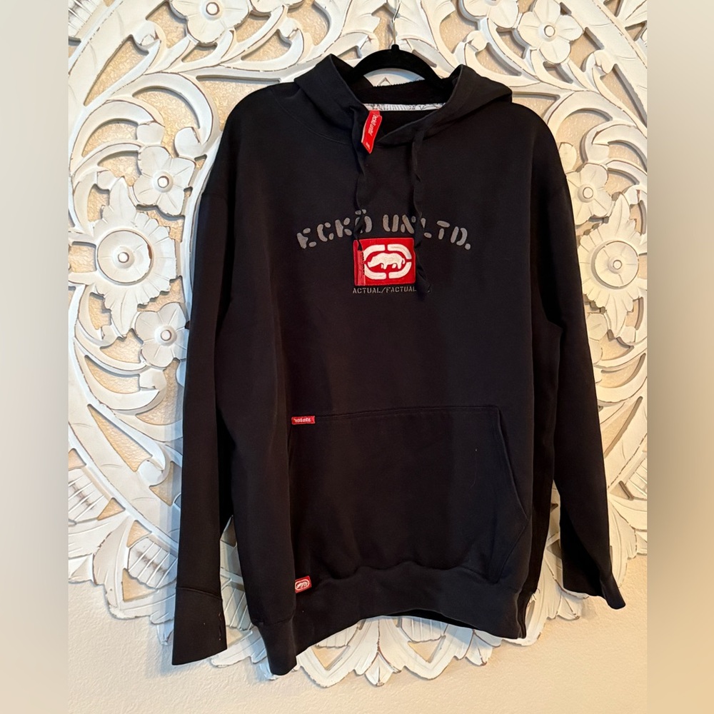 Ecko Unlimited Black Graphic Hoodie for Men vintage
